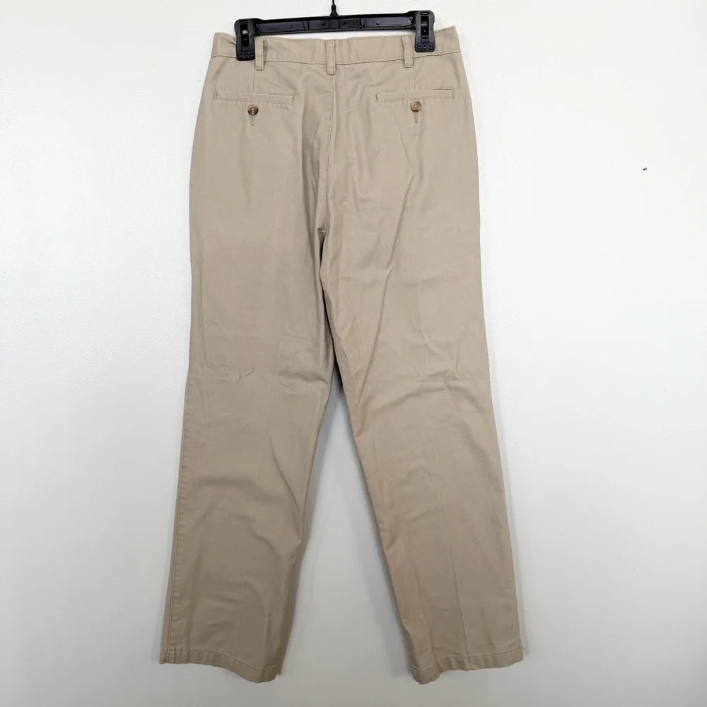 George Pleated Front Classic Khaki Men’s Trousers Slacks Pants Size 30X32 Beige - Picture 2 of 5
